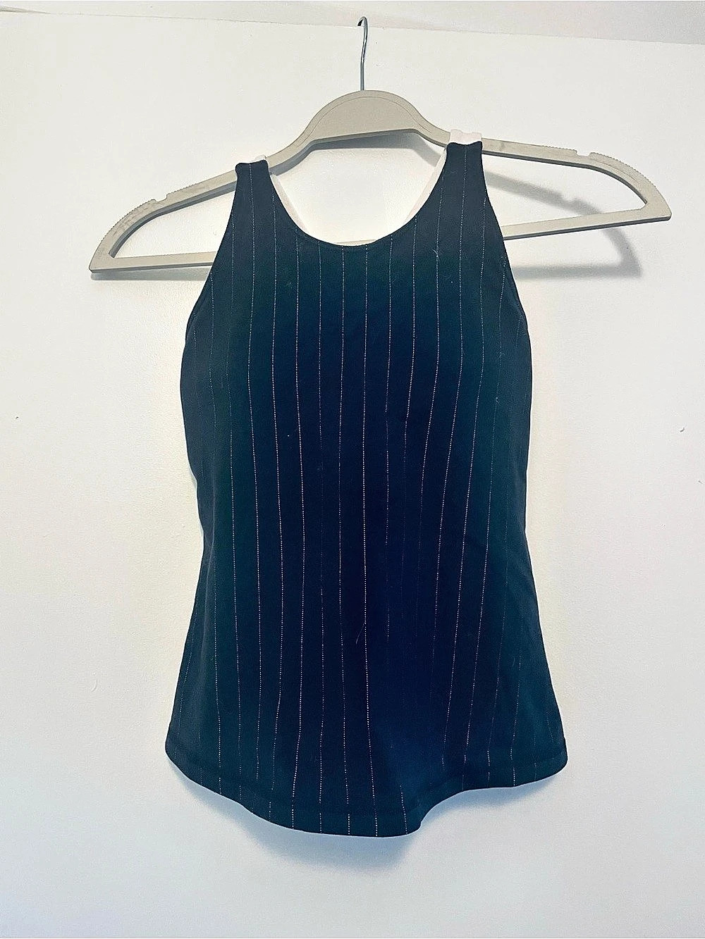 Lululemon Power Y Tank Striped Tank Top Black - Stained